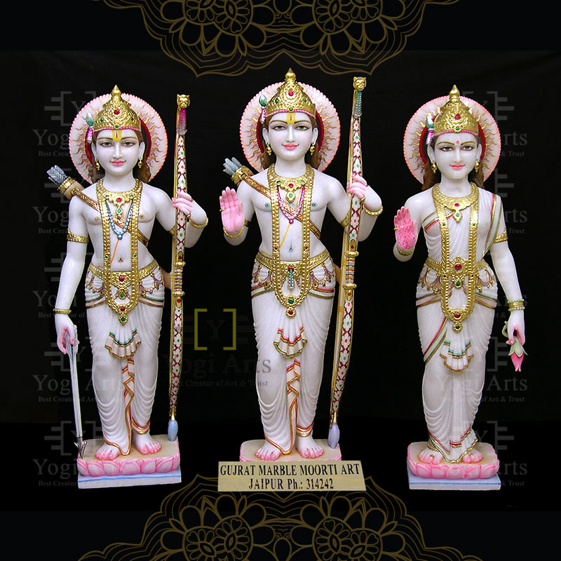 White Marble Ram Darbar Murti