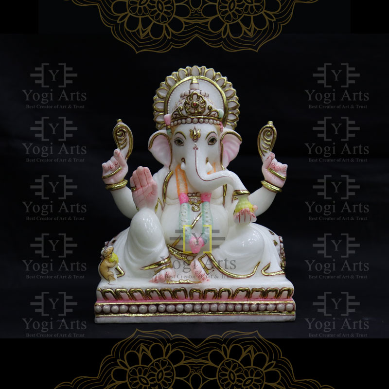 Colourful Marble Ganesh Statue